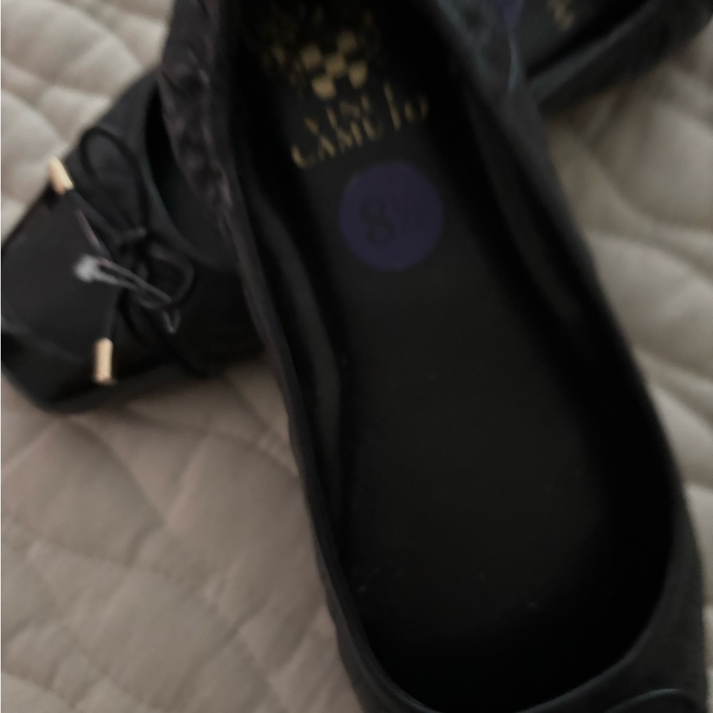 Vince Camuto Black Flats Classic Loafers